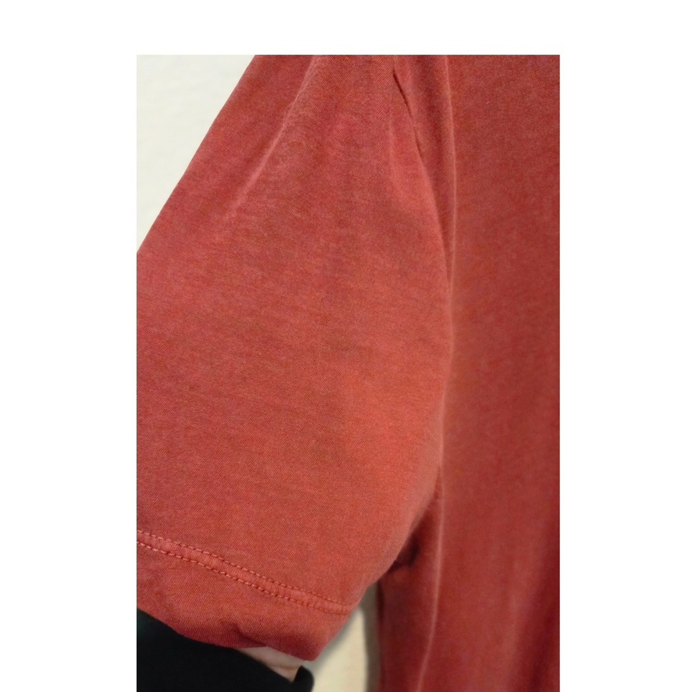 James Perse T-Shirt Cotton V-Neck Slim Fit Red Slub Luxury Mens Size 2 M USA - Picture 8 of 13